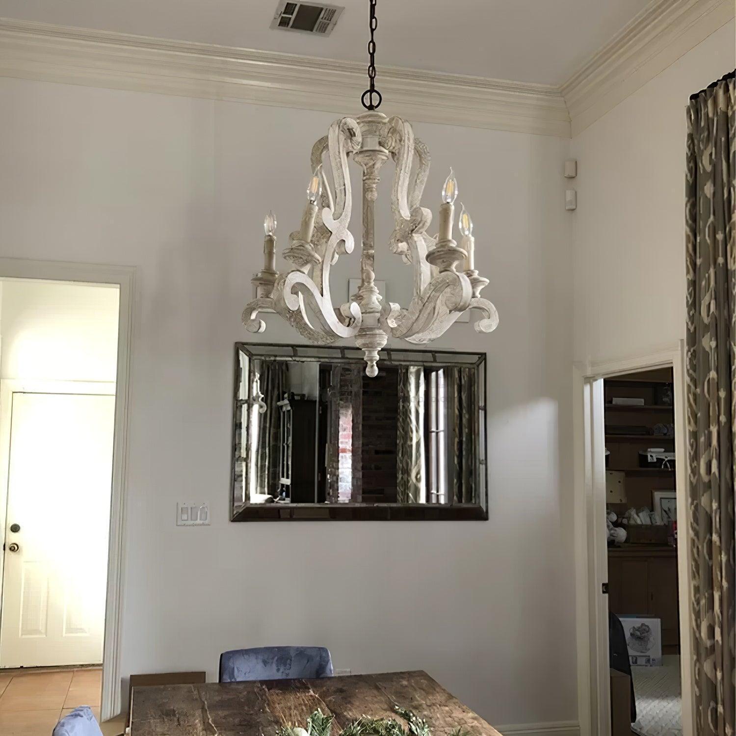 Parrotuncle Wooden Candle Chandelier Φ 23.6″-Sylvia Space