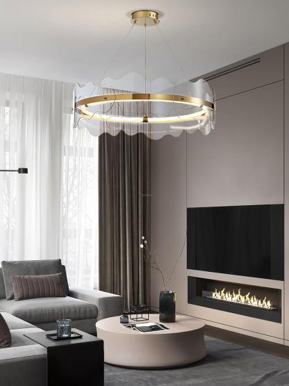 Acrylic Wave Round Chandelier-Sylvia Space