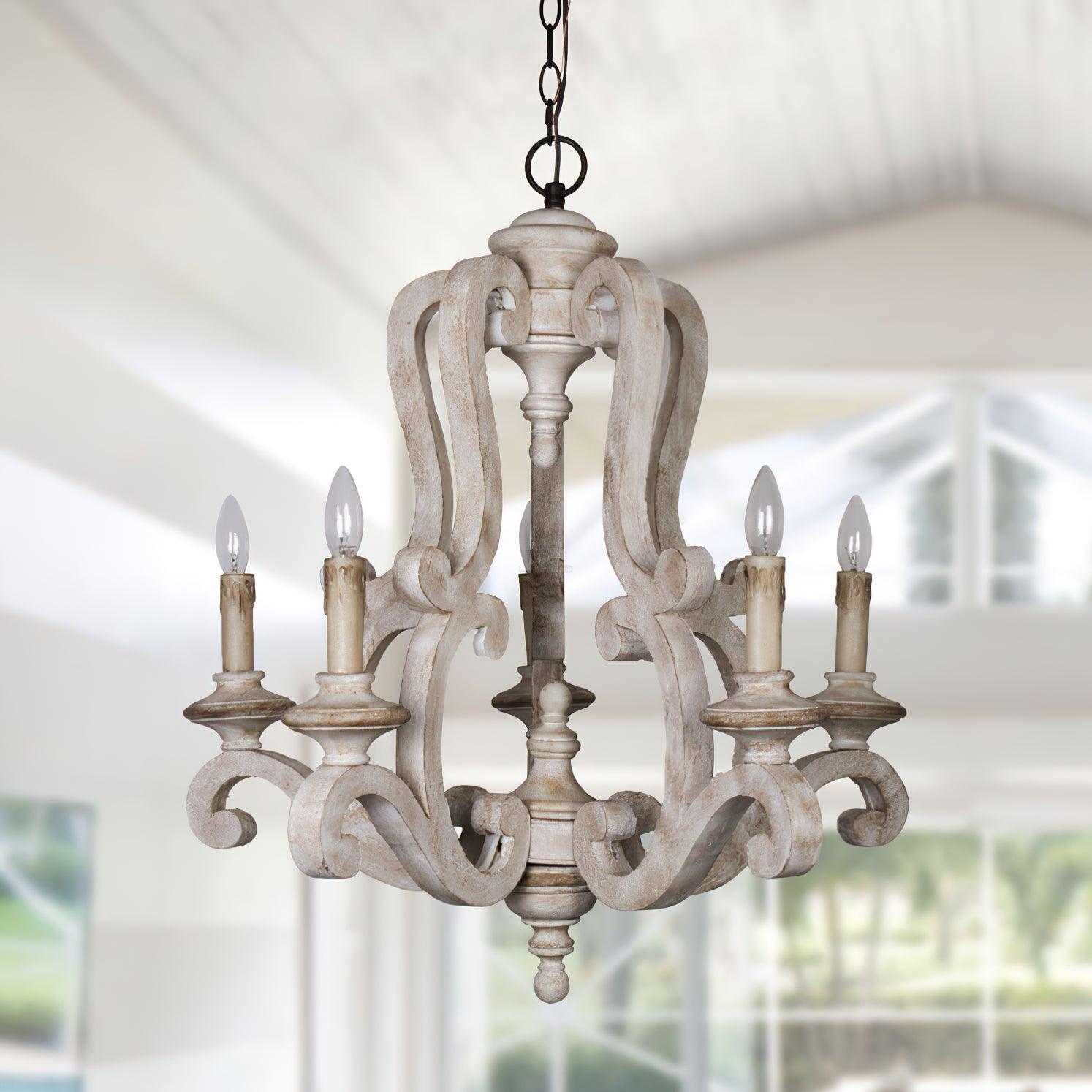 Parrotuncle Wooden Candle Chandelier Φ 23.6″-Sylvia Space