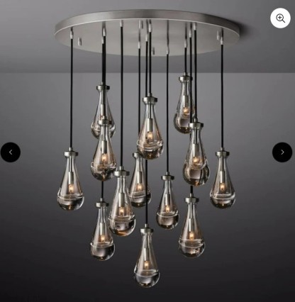 Raindrop Modern Round Chandelier  60" 13 lights