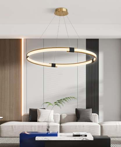 Gold Round Ring Chandelier-Sylvia Space