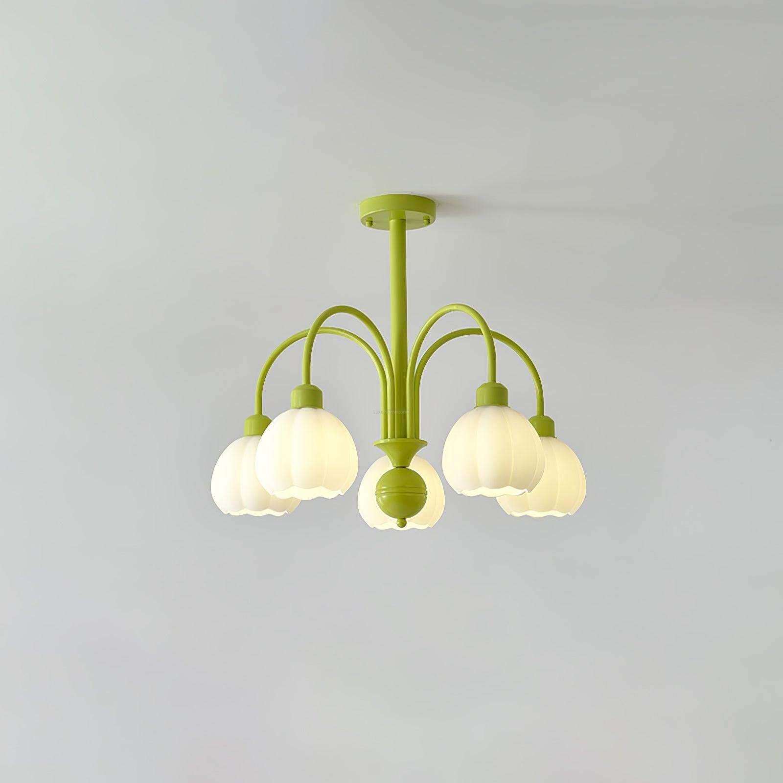Cream Pumpkin Ball Chandelier with 4/5/6/8 heads-Sylvia Space