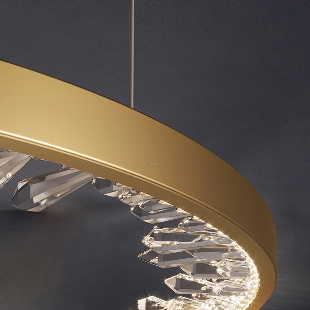 Luxury Circle Crystal Chandelier ∅ 15.7″-Sylvia Space