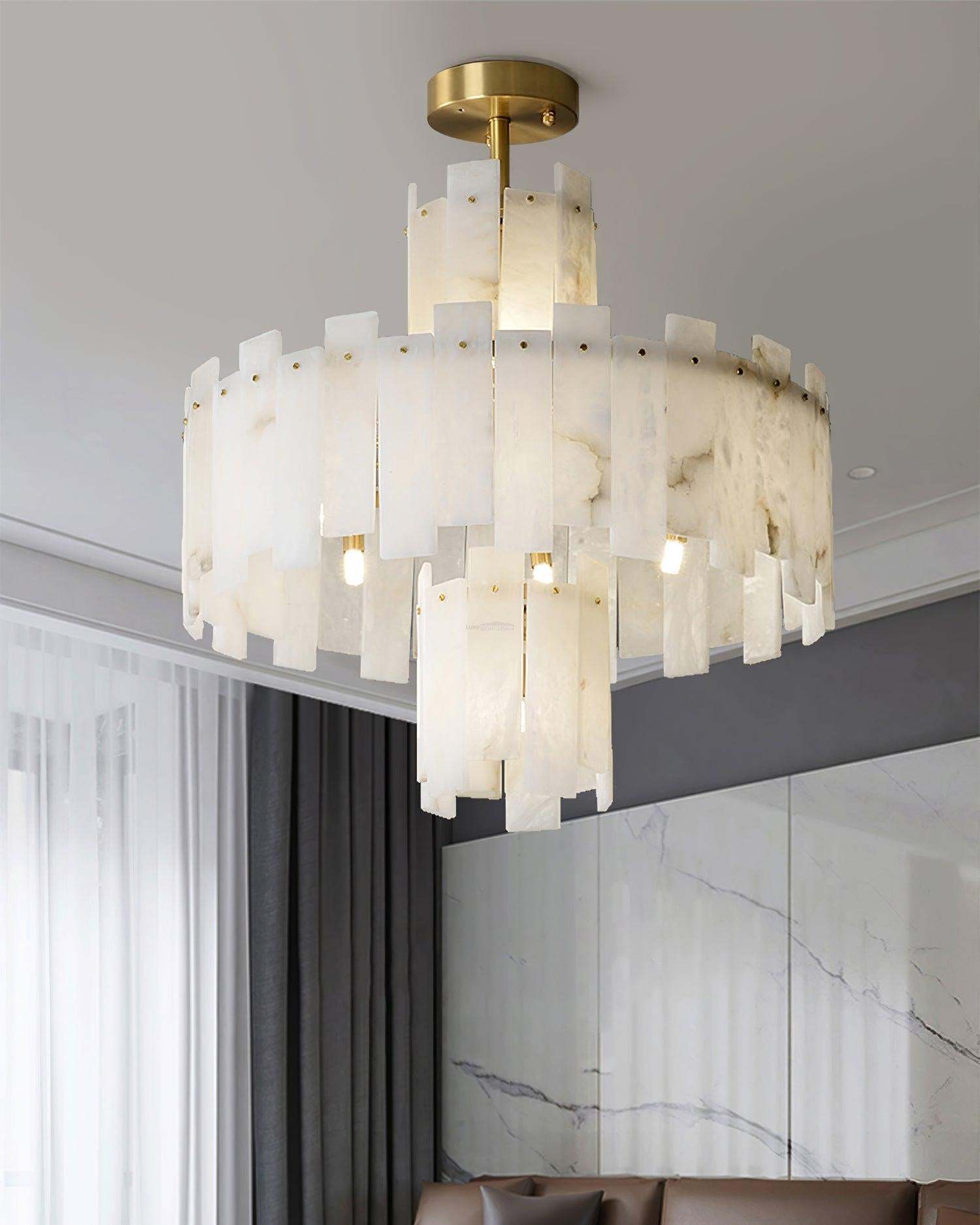 Regina Alabaster Round Chandelier-Sylvia Space