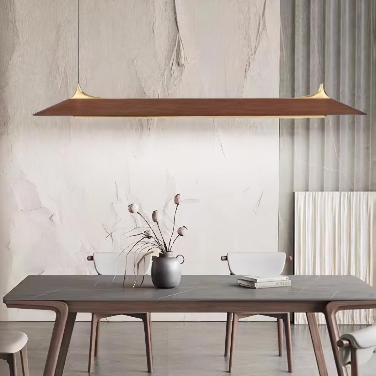 Luxehomezone Wooden Linear Chandelier