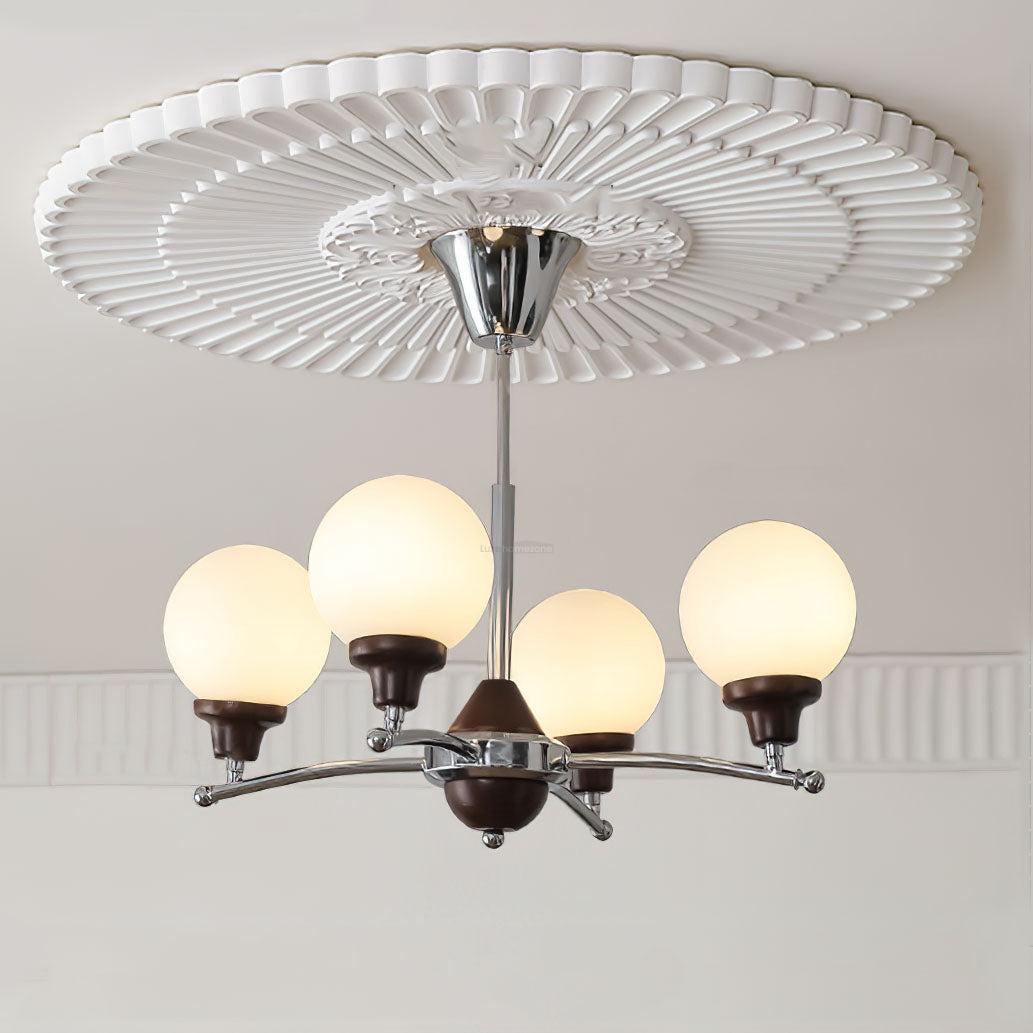 Walnut Glass Ball Chandelier ∅ 21.6″-Sylvia Space