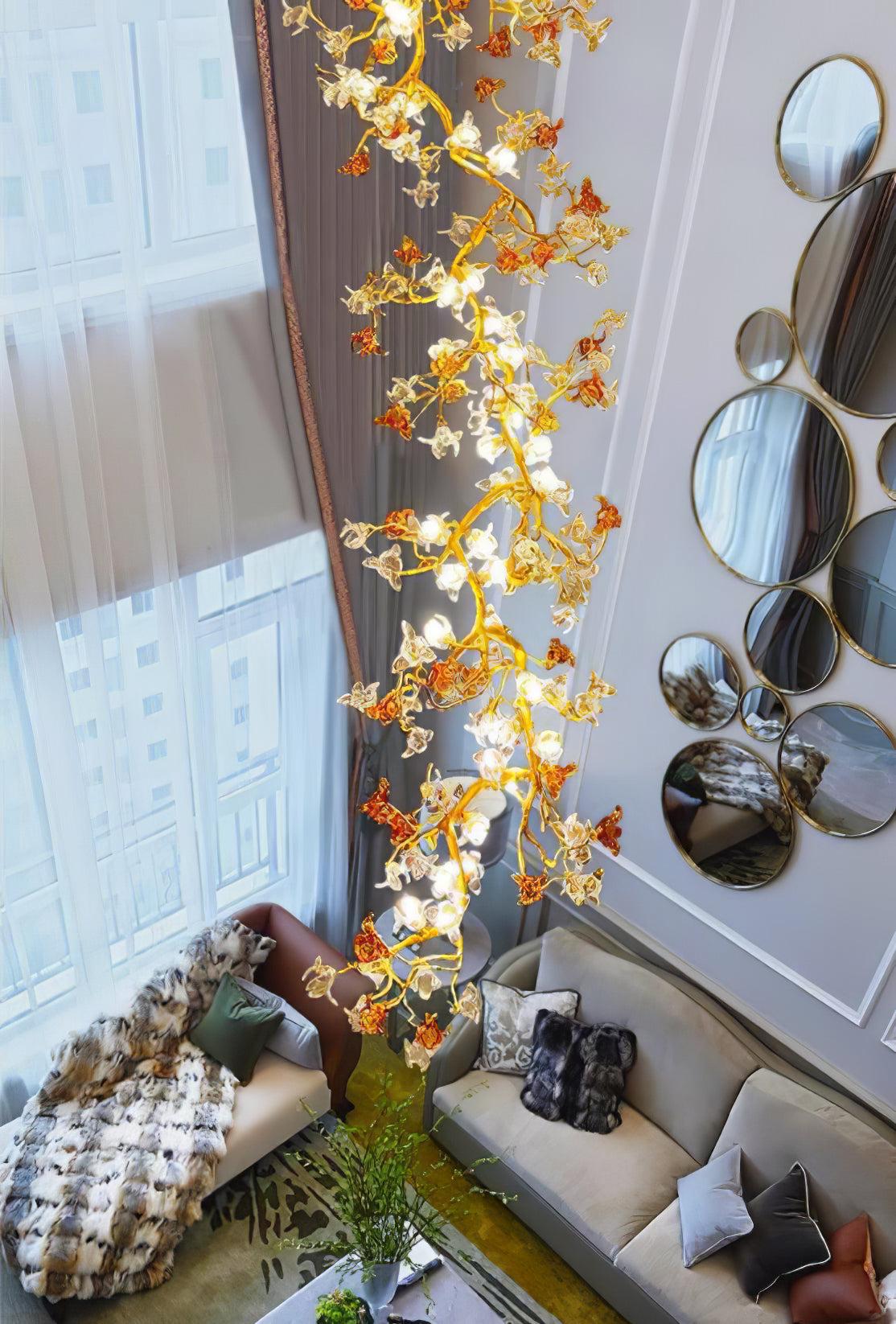 Brass Maple Long Branch Chandelier-Sylvia Space