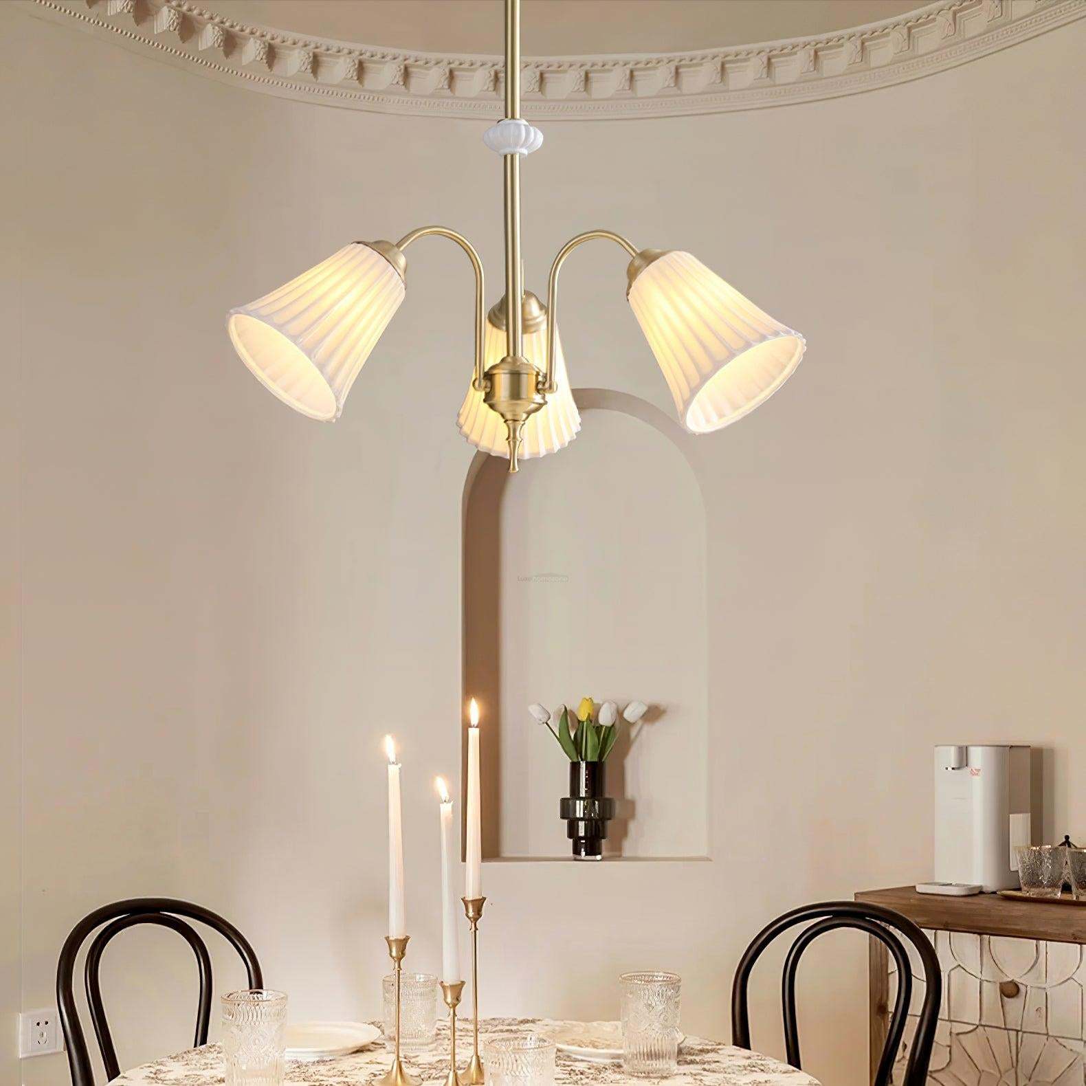 Medieval Ceramic Trumpet Chandelier with 3/5/8 lamps-Sylvia Space