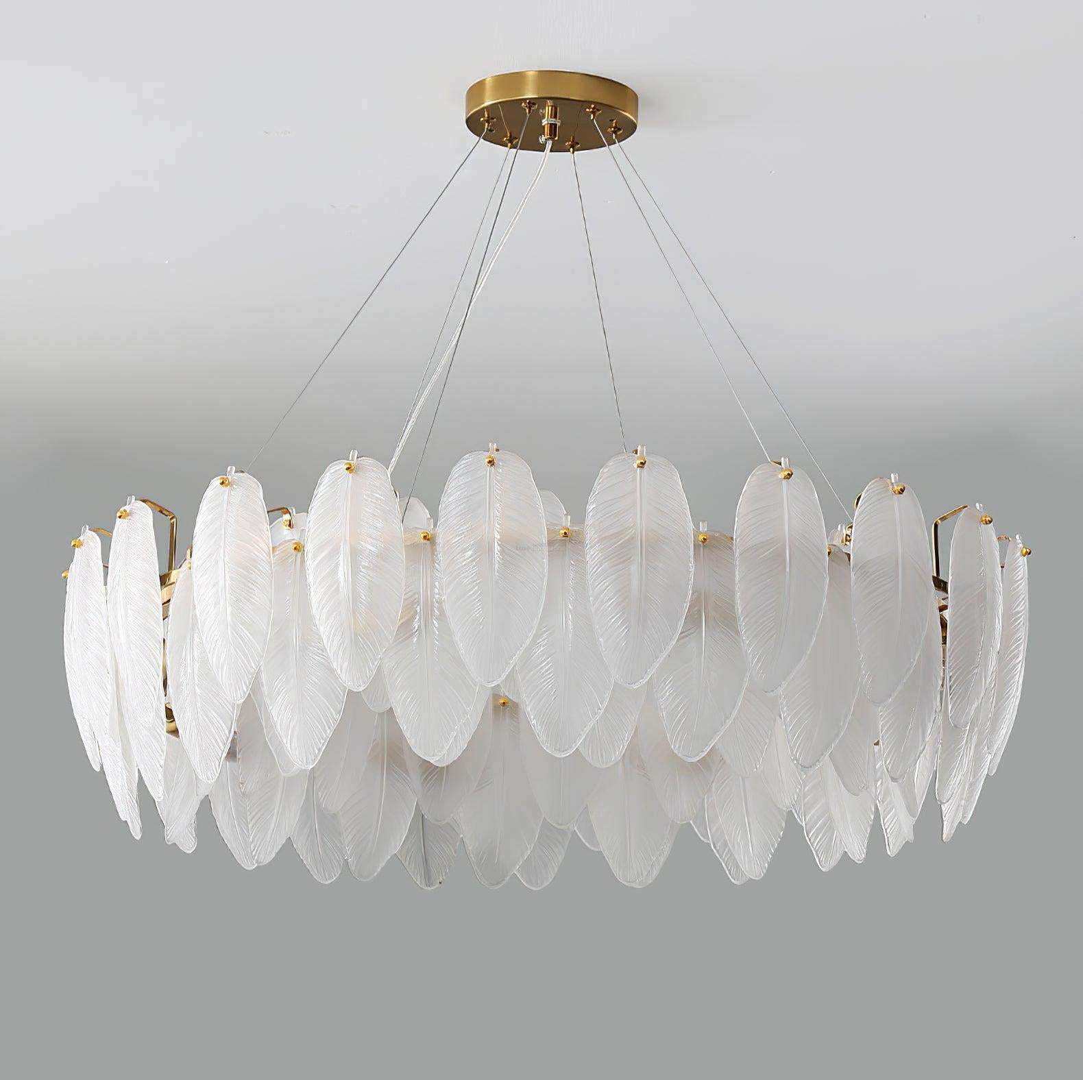 Glass Feather Style Chandelier-Sylvia Space
