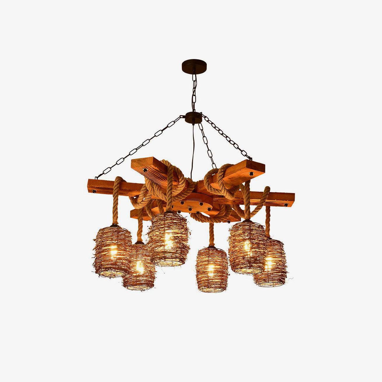 Vintage Farmhouse Chandelier with 3/6/8 heads-Sylvia Space