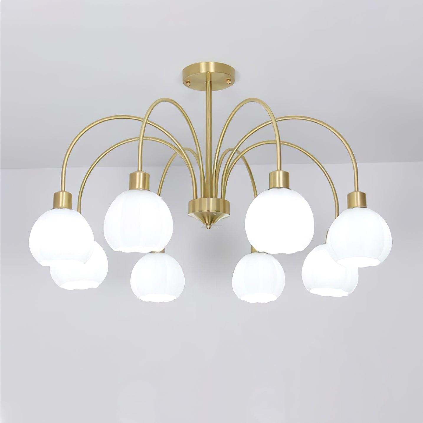 Glass Pumpkin Gold Chandelier with 3/5/6/8 heads-Sylvia Space