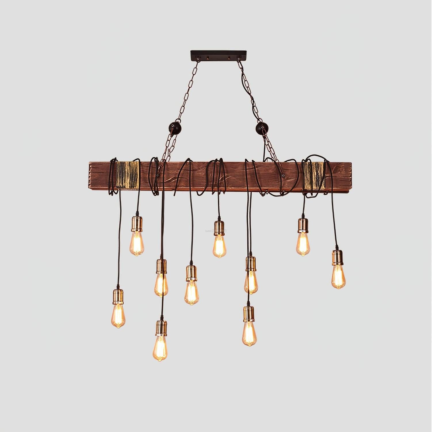 Wooden Hanging Multi Chandelier-Sylvia Space