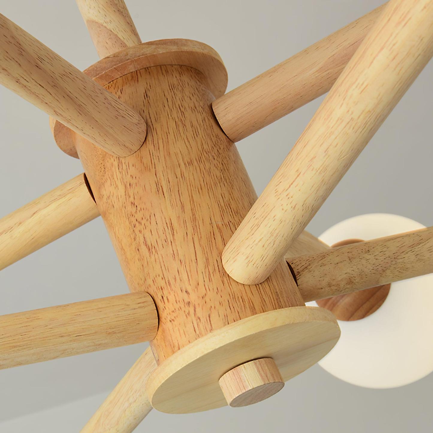 Kozan Wooden Chandelier with 6/8/10/12 heads-Sylvia Space