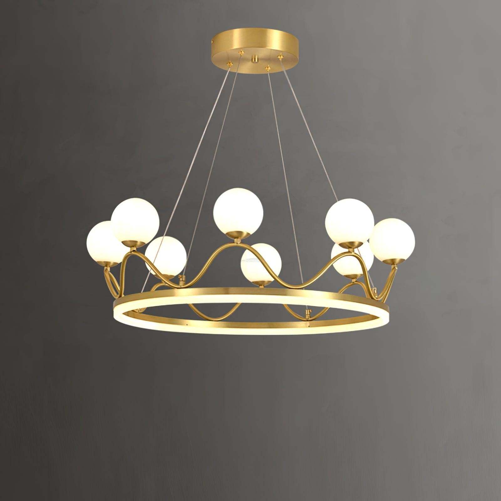 Crown Brass Round Chandelier-Sylvia Space