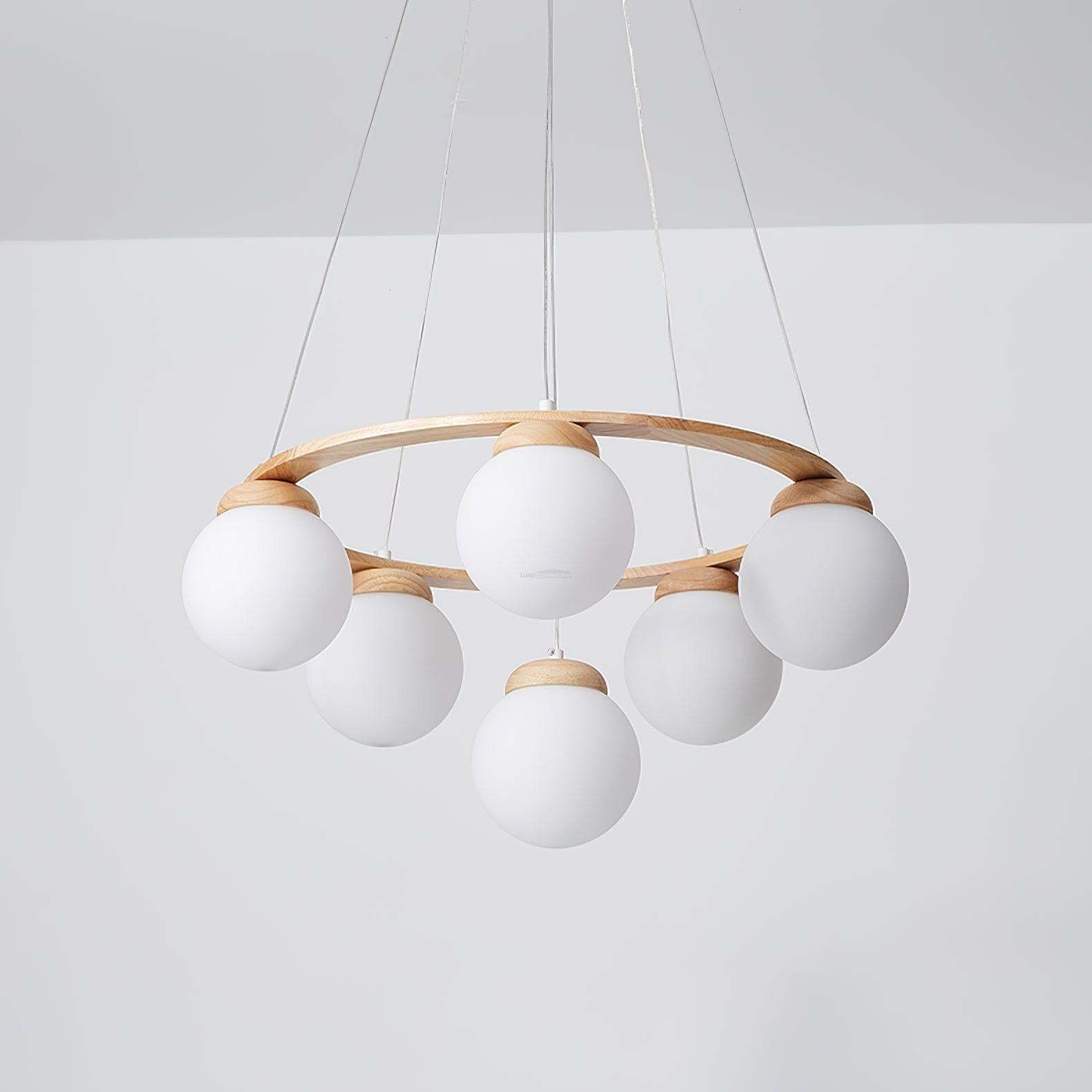 Nuura Miira Wooden Chandelier-Sylvia Space