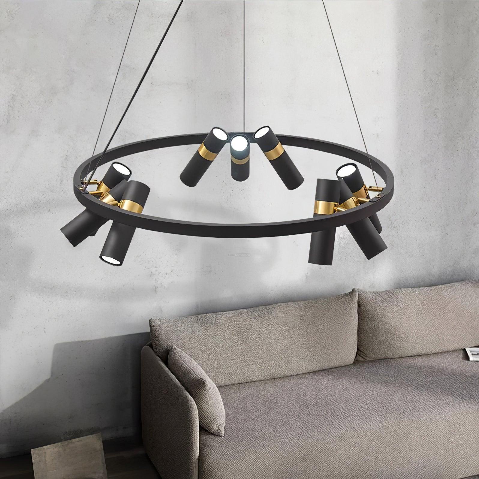 Black Mutil Pipe Chandelier with 3/6/9 heads-Sylvia Space