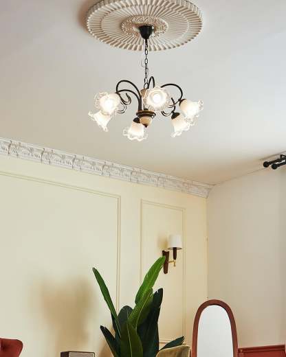Luce Black Chandelier with 3/6/8 heads-Sylvia Space