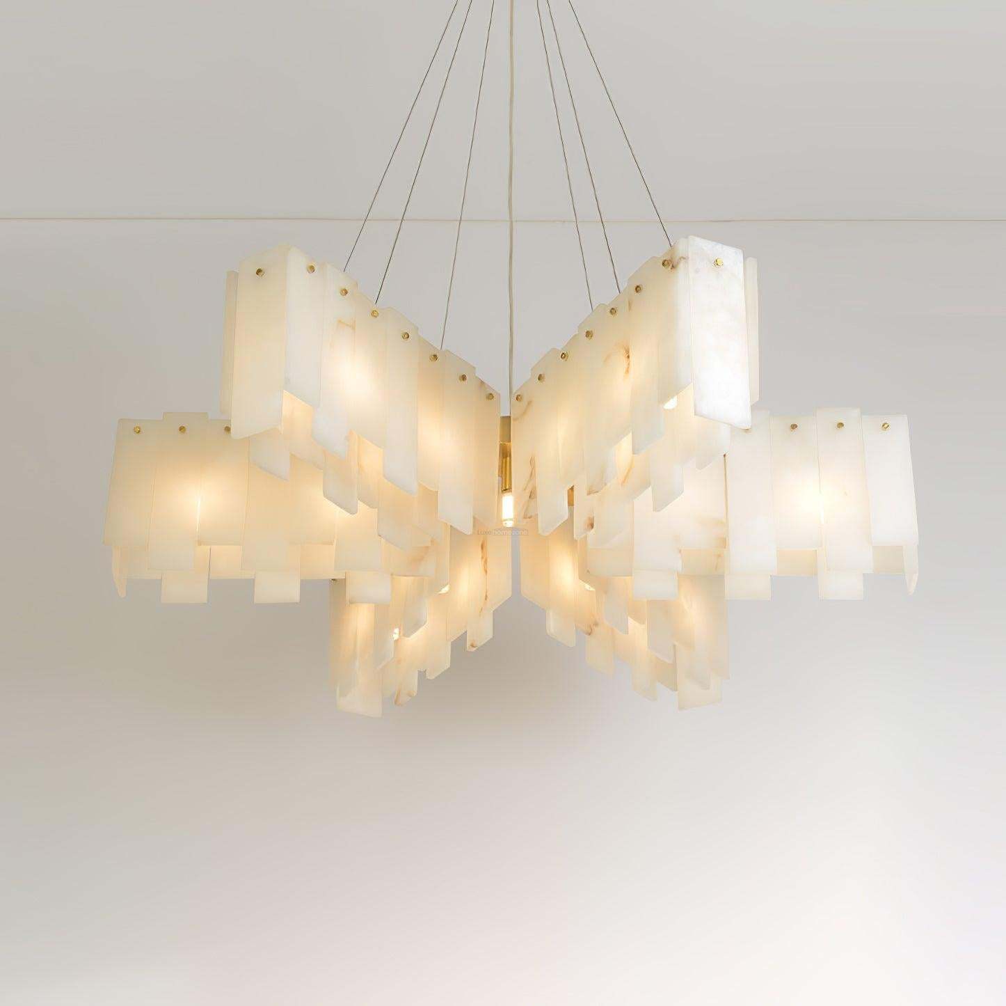 Alabaster Cascade Tiered Chandelier ∅ 27.6″-Sylvia Space