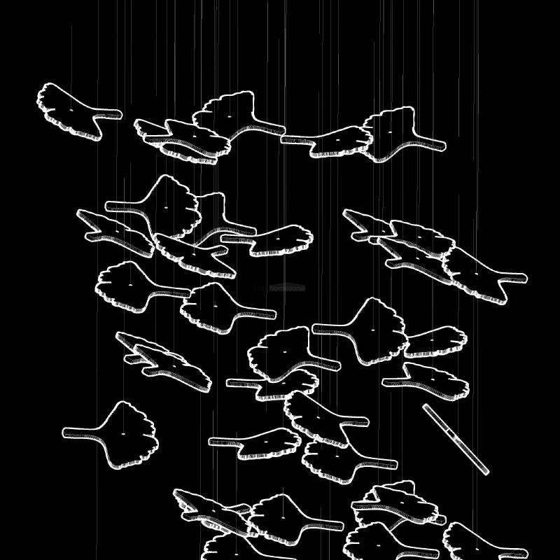 Multicolor Maple Leaf Chandelier-Sylvia Space