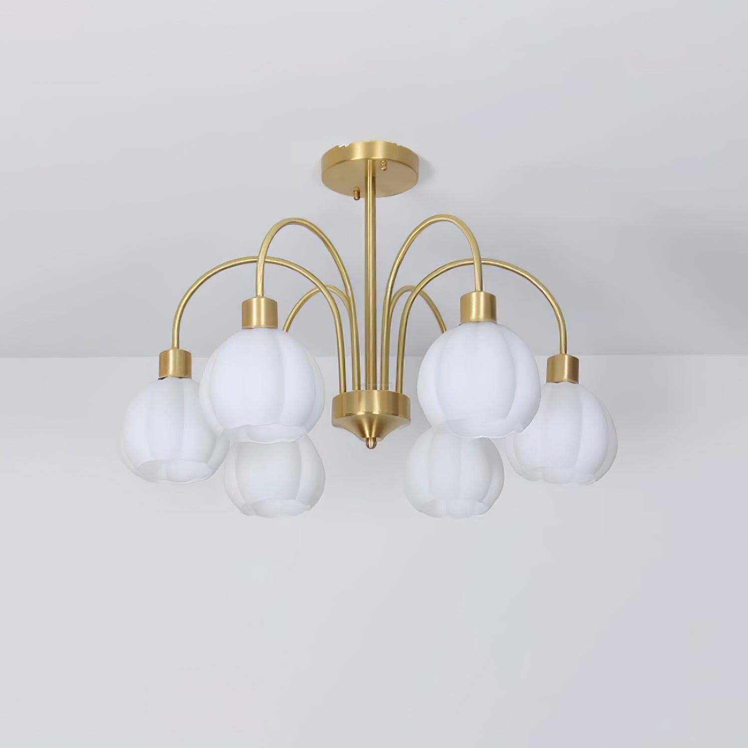 Glass Pumpkin Gold Chandelier with 3/5/6/8 heads-Sylvia Space