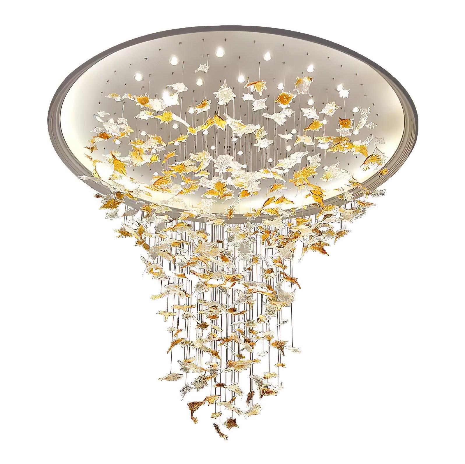 Multicolor Maple Leaf Chandelier-Sylvia Space