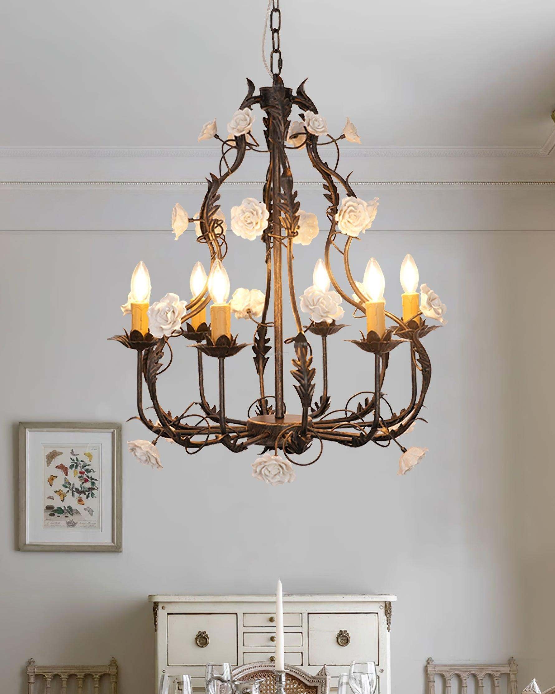 Florentine Rose Garden Chandelier with 5/6 heads-Sylvia Space