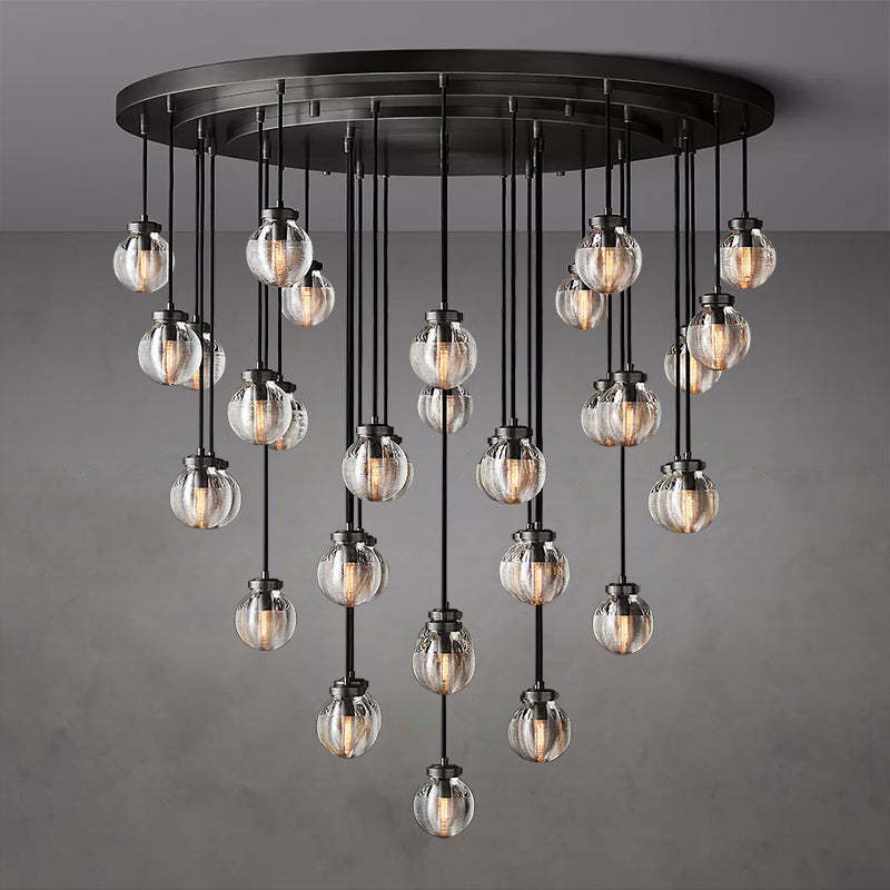 Pearl Round Chandelier 48"-Sylvia Space