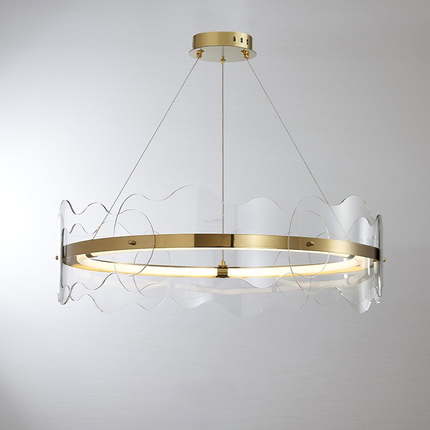 Acrylic Wave Round Chandelier-Sylvia Space