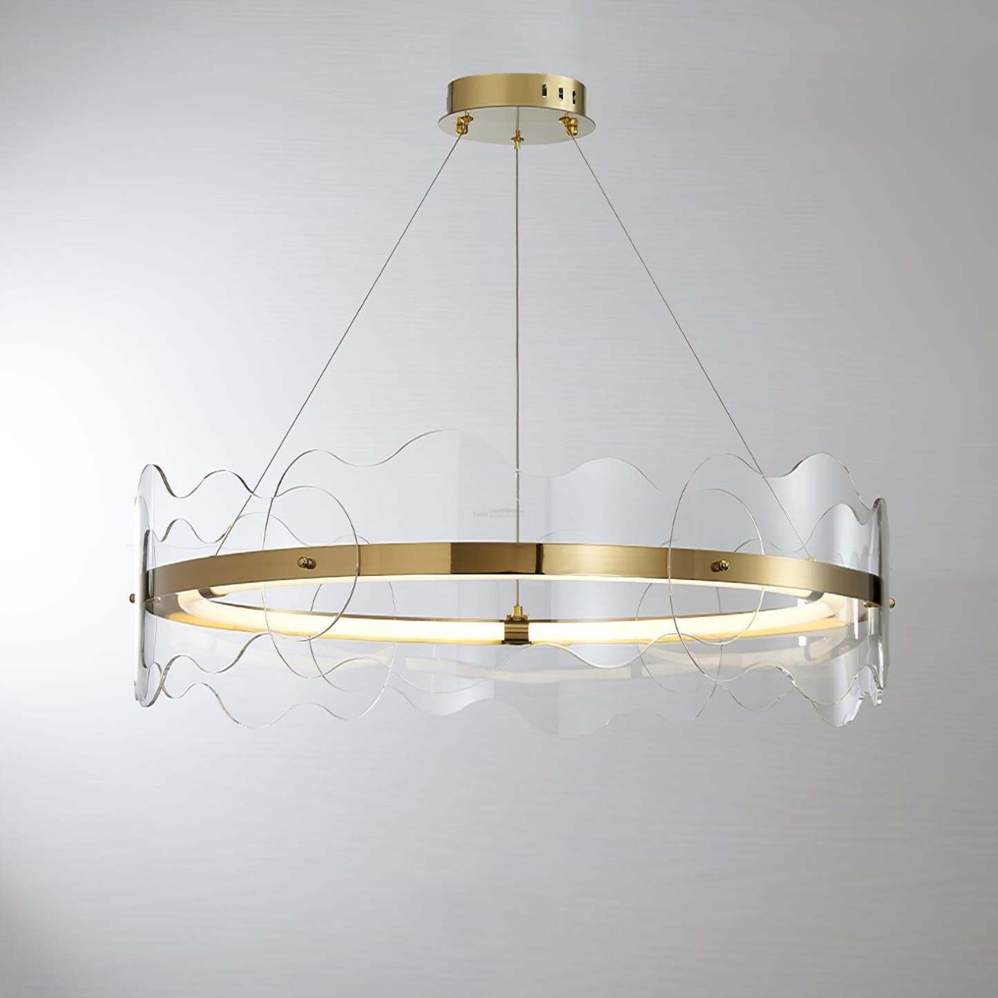 Acrylic Wave Round Chandelier-Sylvia Space