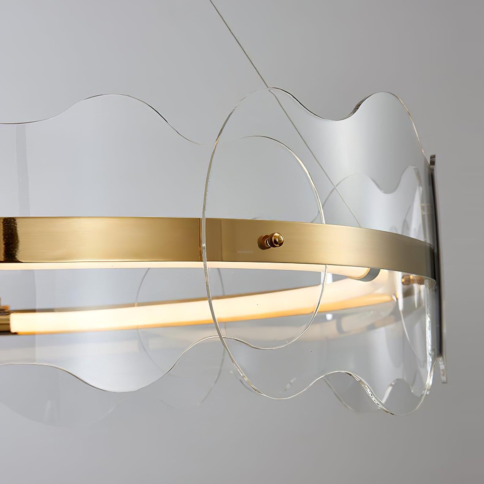 Acrylic Wave Round Chandelier-Sylvia Space
