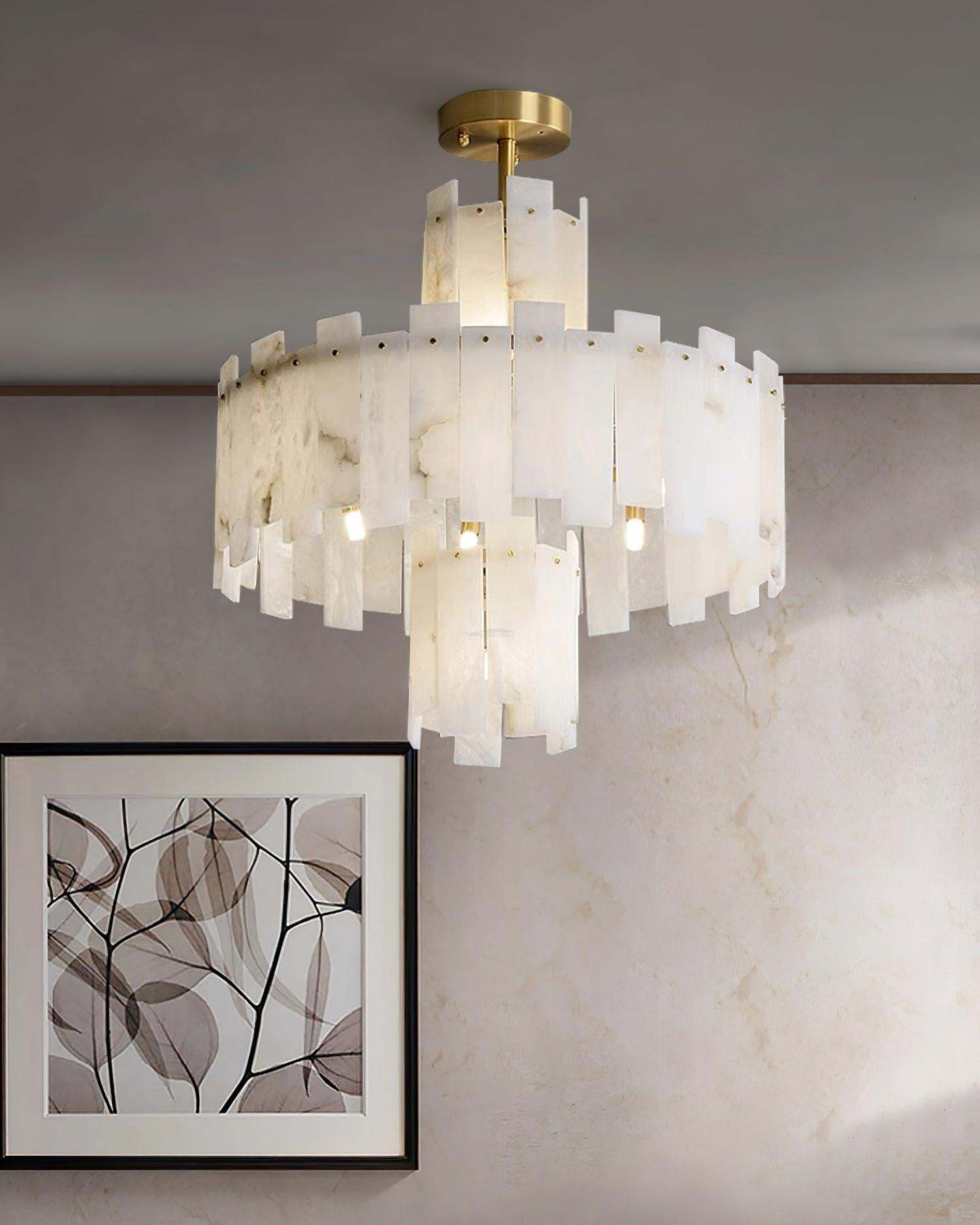 Regina Alabaster Round Chandelier-Sylvia Space