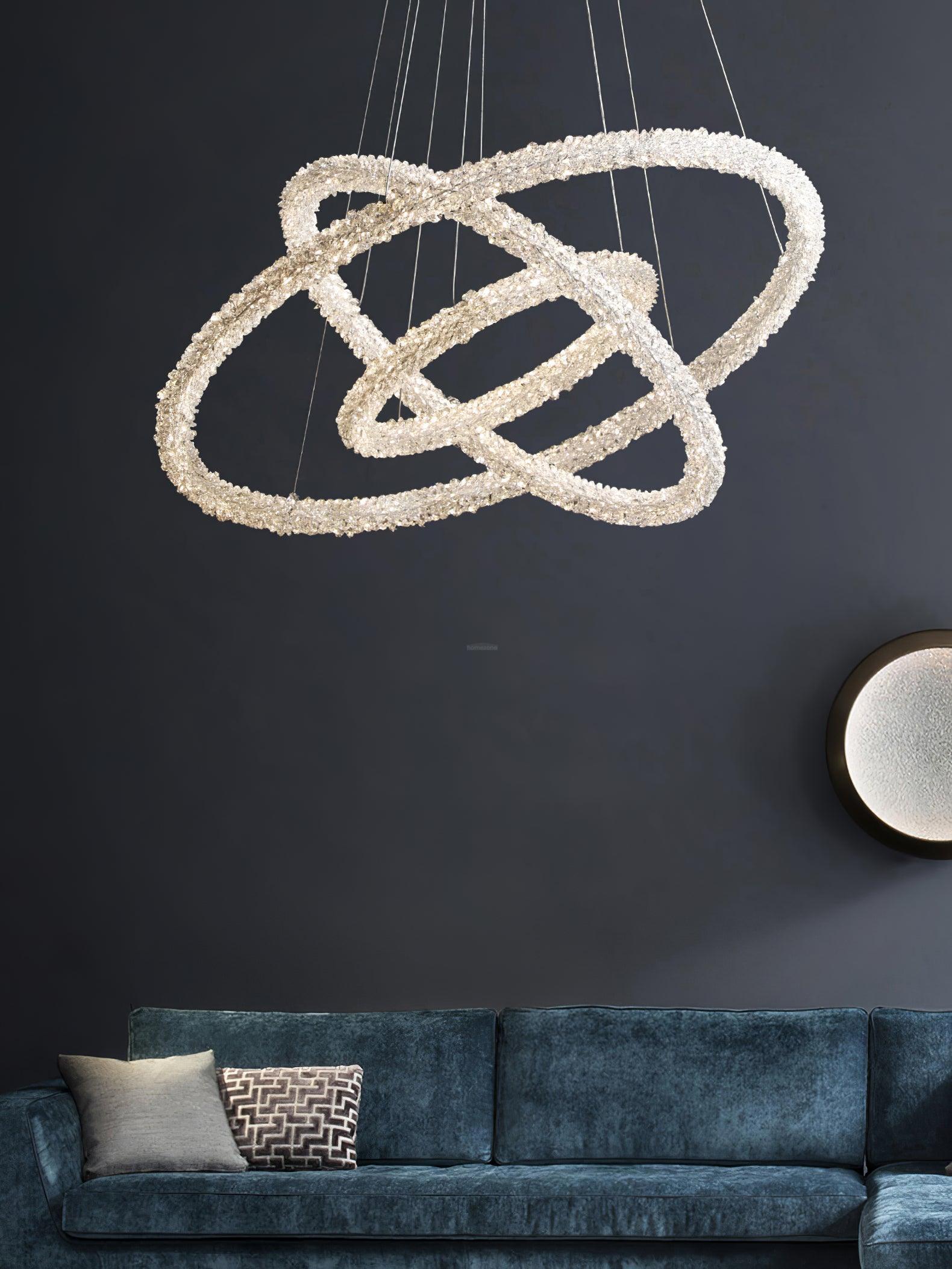 Crystal Ring Chandeliers-Sylvia Space