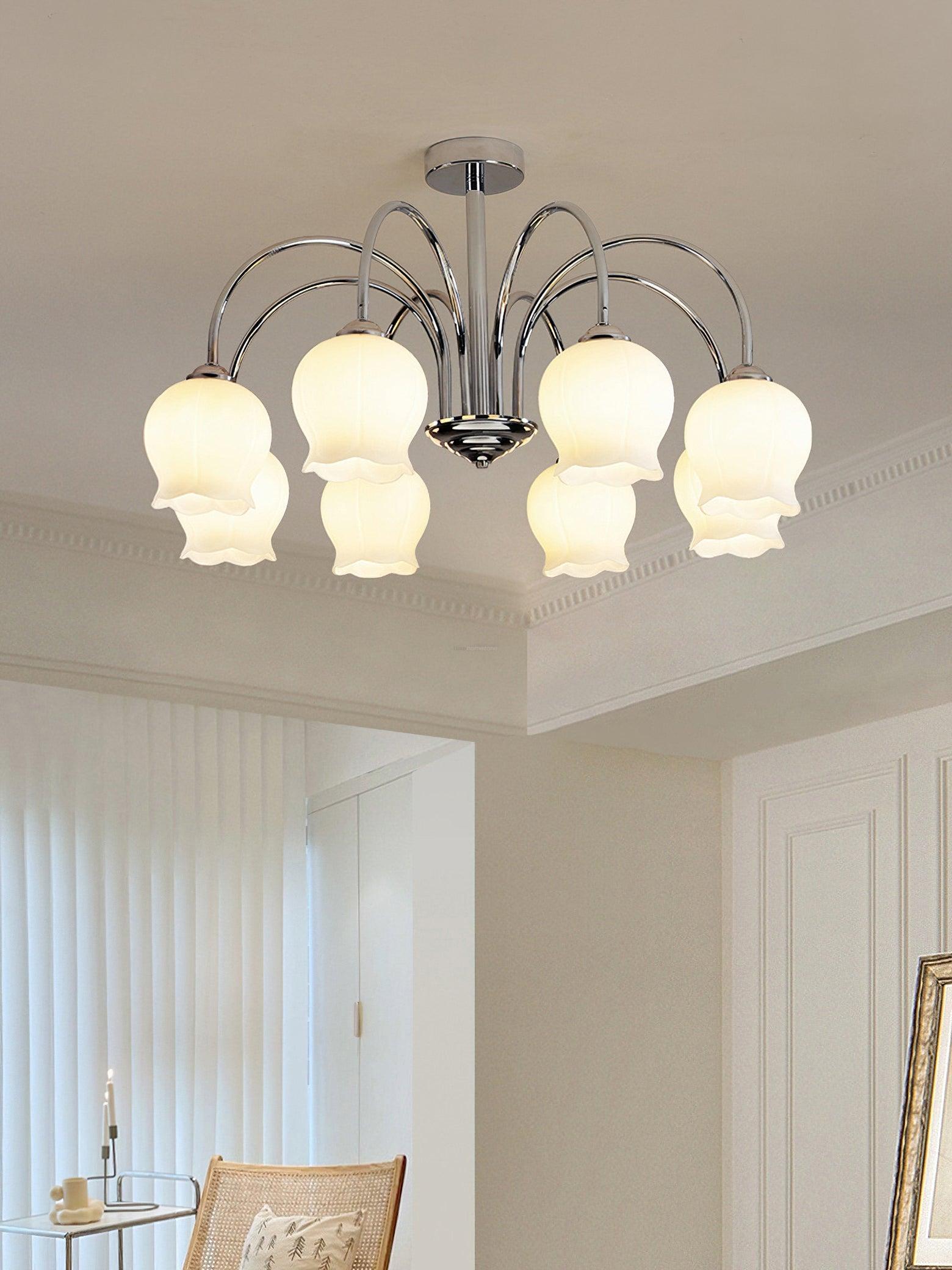 Floral Glass Chandelier with 5/6/8 heads-Sylvia Space