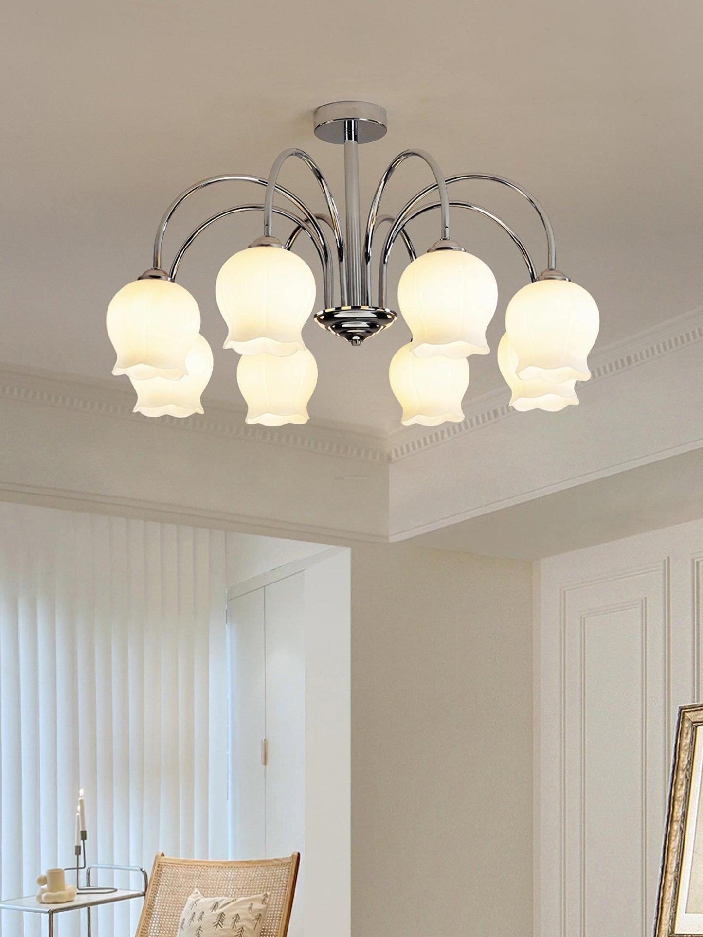 Floral Glass Chandelier with 5/6/8 heads-Sylvia Space