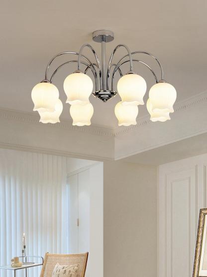 Floral Glass Chandelier with 5/6/8 heads-Sylvia Space