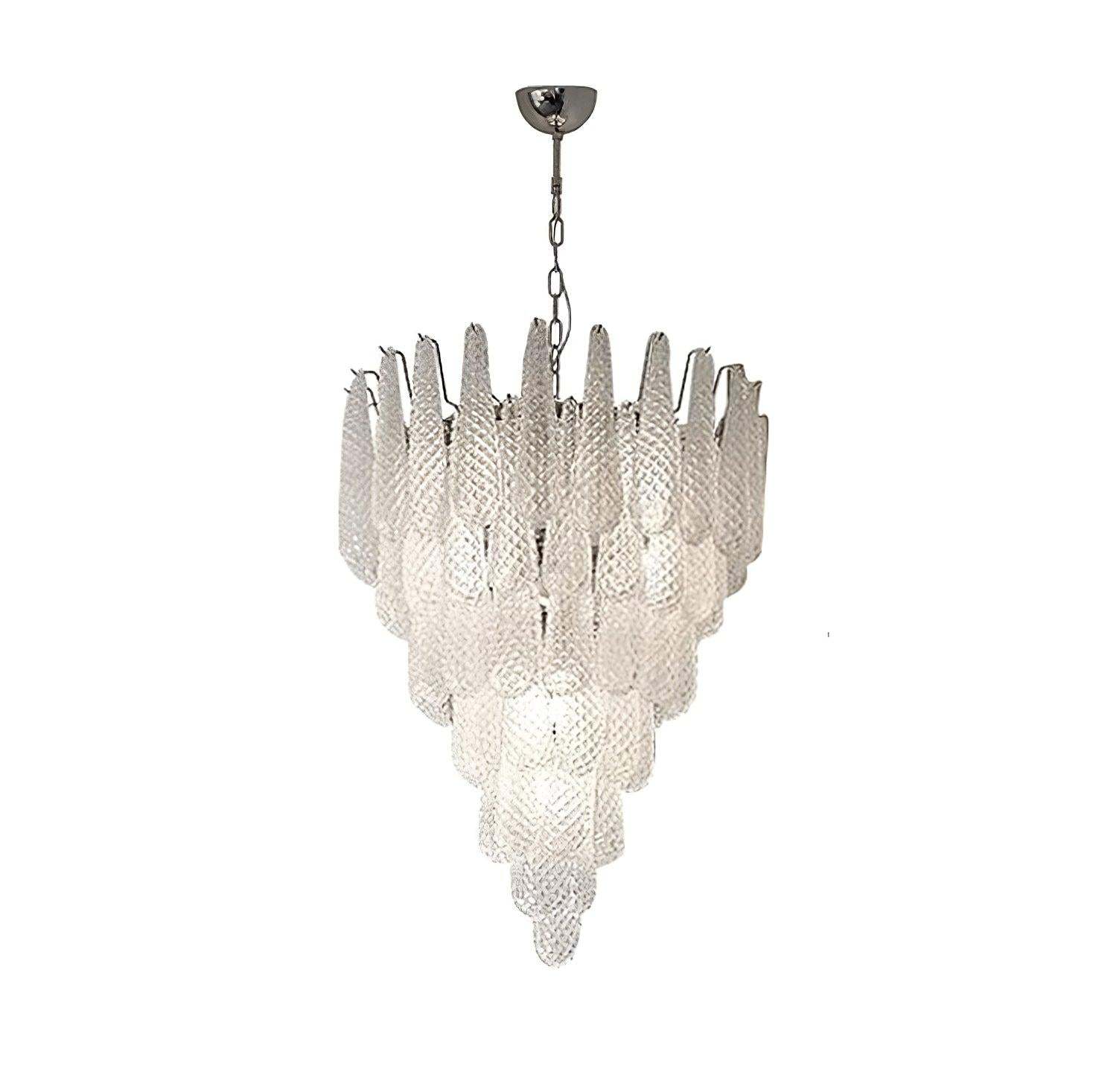 Grid Glass Style Waterfall Chandelier-Sylvia Space
