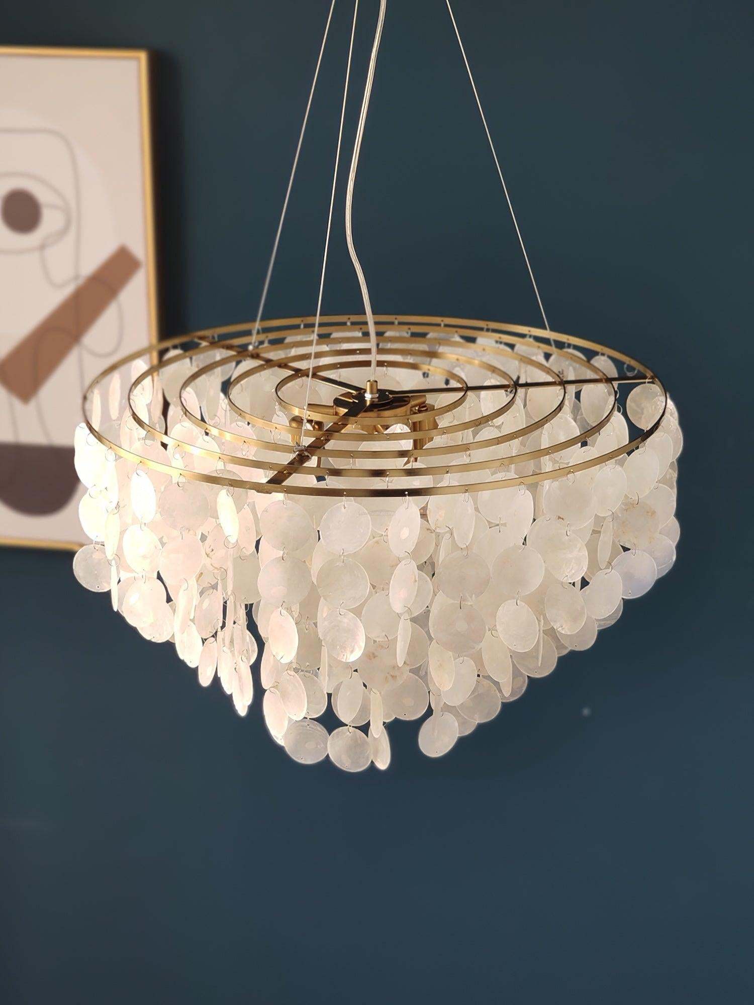 Shell Wind Chime Chandelier ∅ 19.7″-Sylvia Space