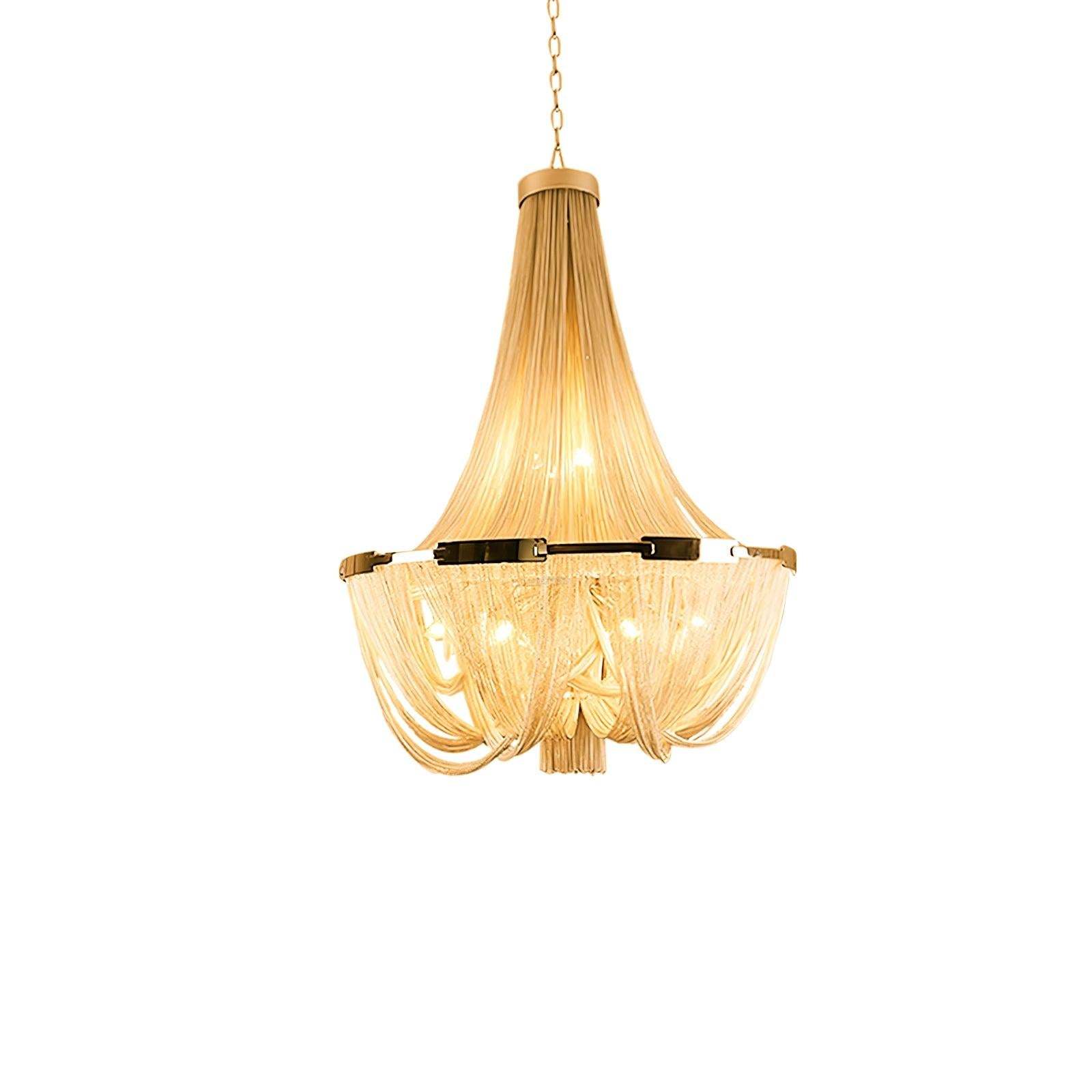 Tassel Aluminum Chain Chandelier ∅ 23.6″-Sylvia Space