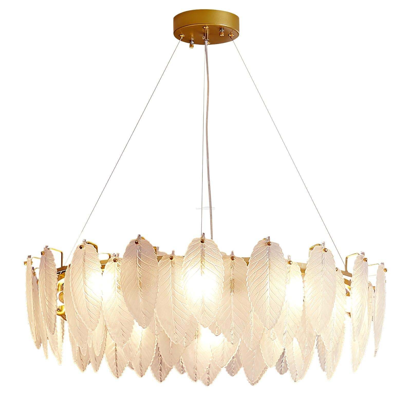 Glass Feather Style Chandelier-Sylvia Space