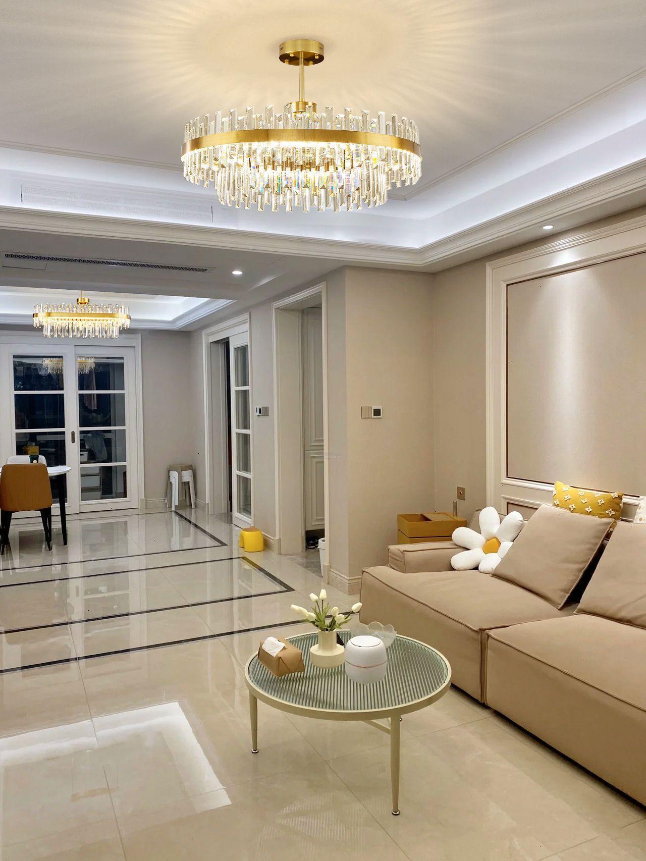 Drum Glass Chandelier  ∅ 23.6″~39.4''-Sylvia Space