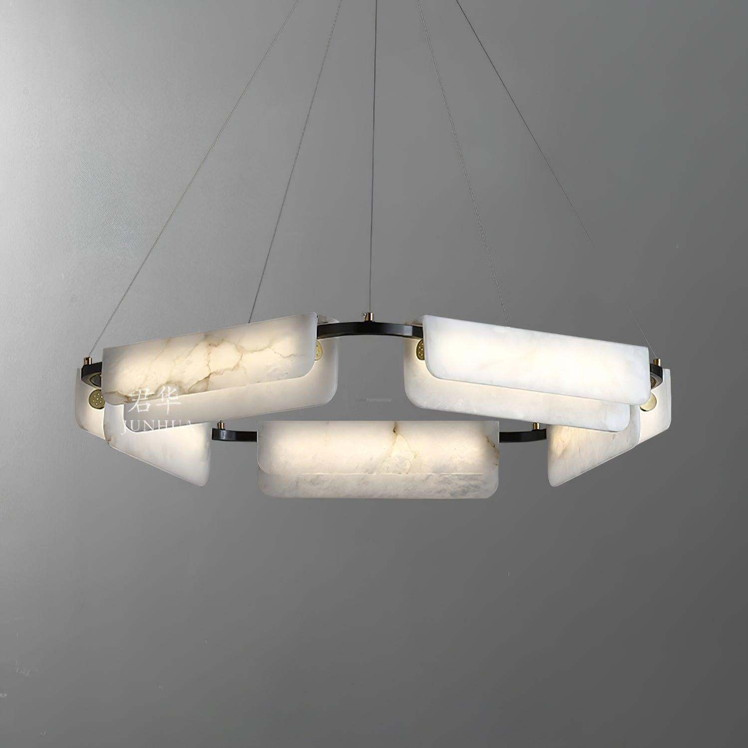 Delia Alabaster Chandelier ∅ 23.6″/∅ 31.5″-Sylvia Space
