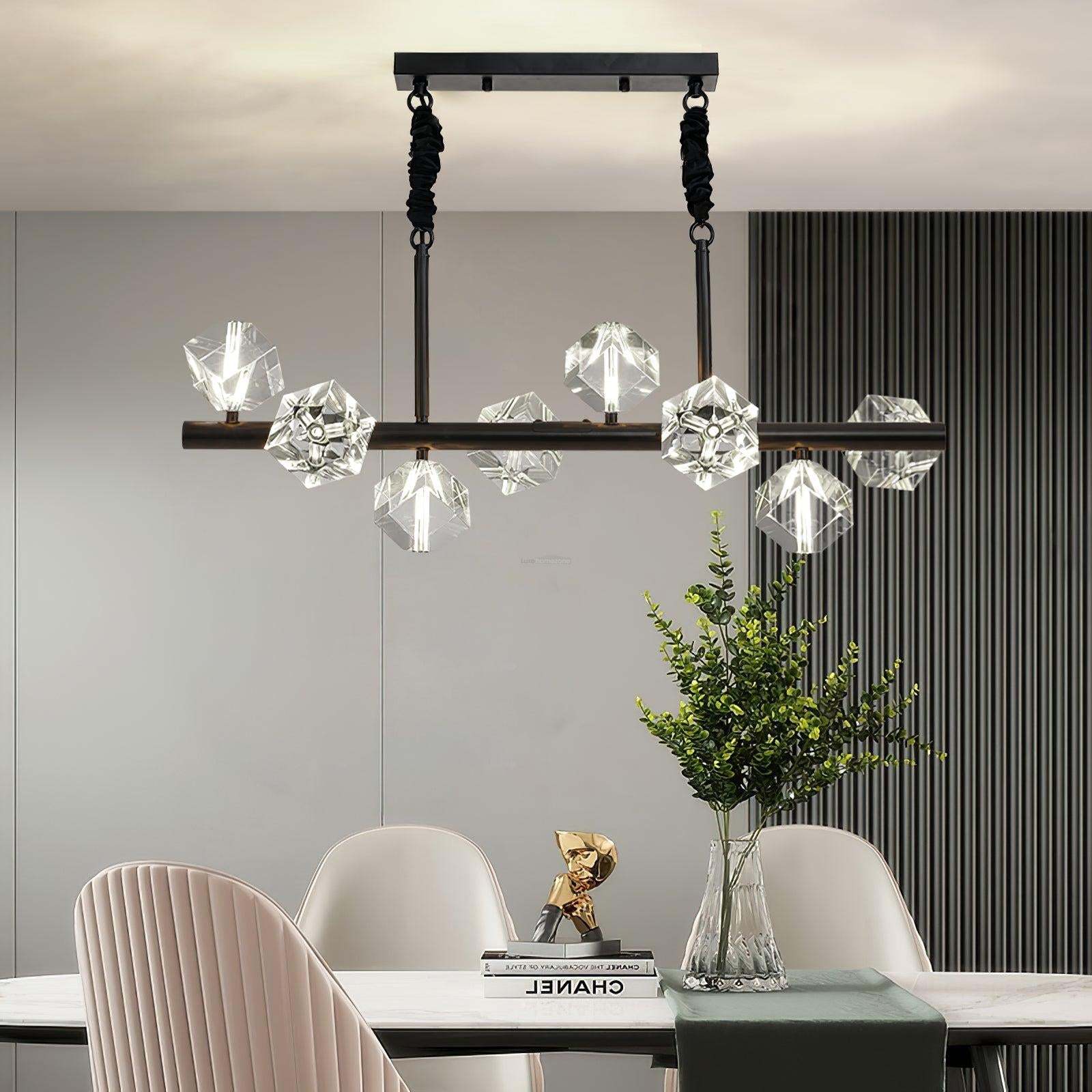 Takku Crystal Linear Chandelier-Sylvia Space