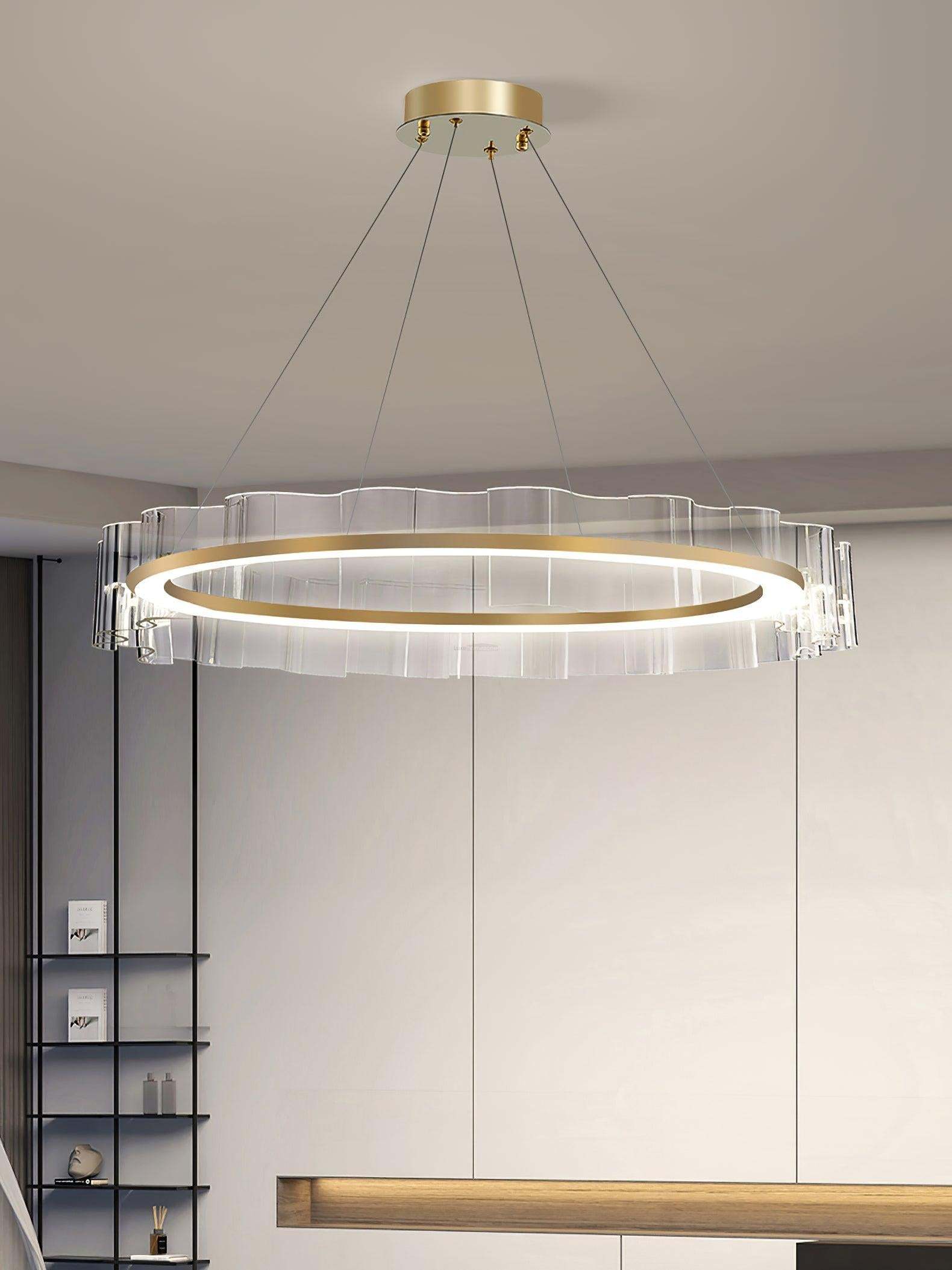 Water Wave Glass Chandelier ∅ 23.6″-Sylvia Space