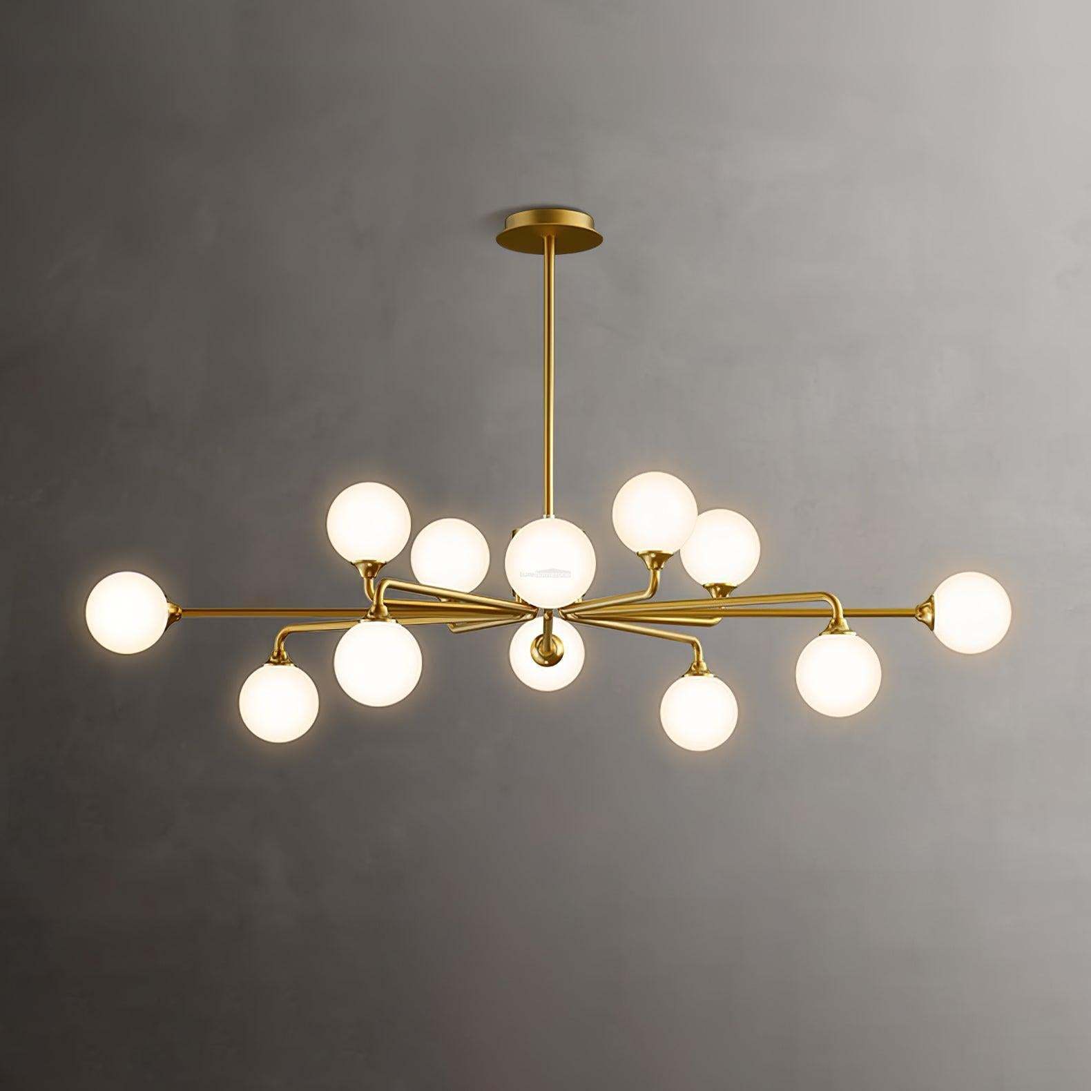 Staggered Glass Globes Chandelier with 6/9/12 heads-Sylvia Space