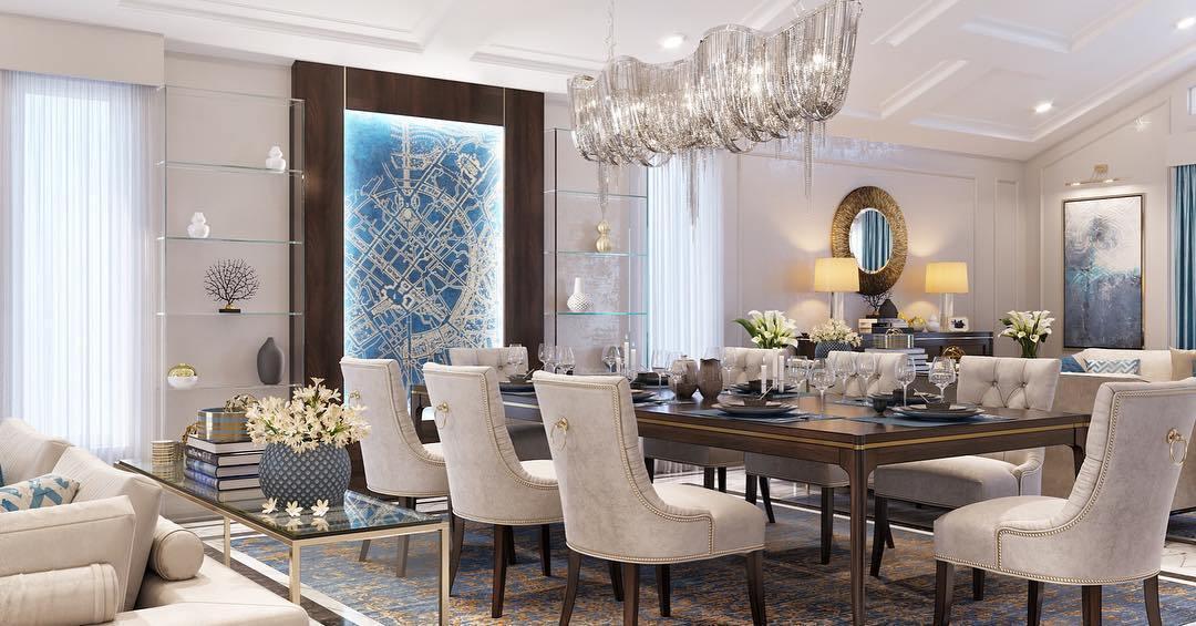 Shimmering Chandelier with Chains-Sylvia Space