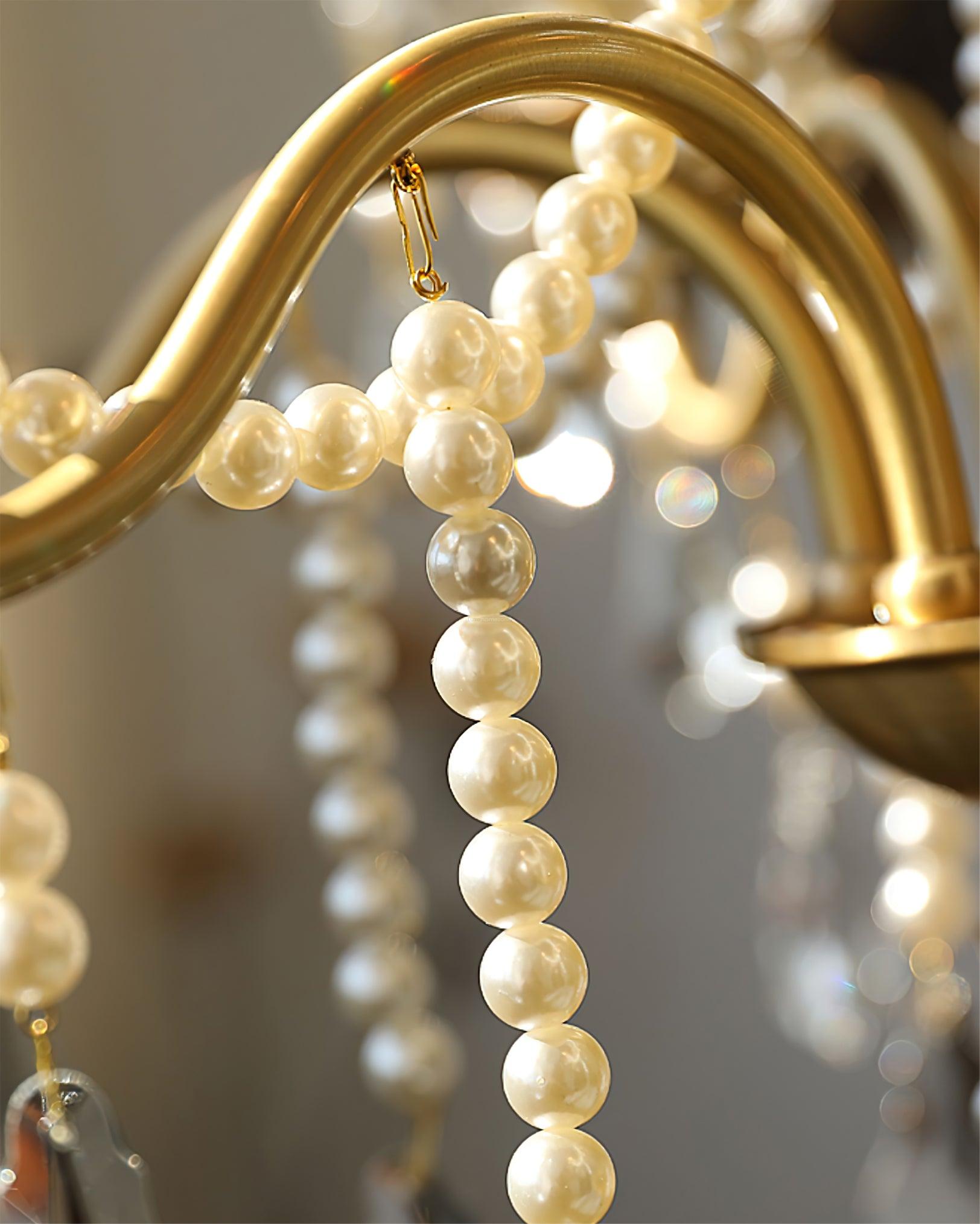 Crystal Pearl Candle Chandelier-Sylvia Space