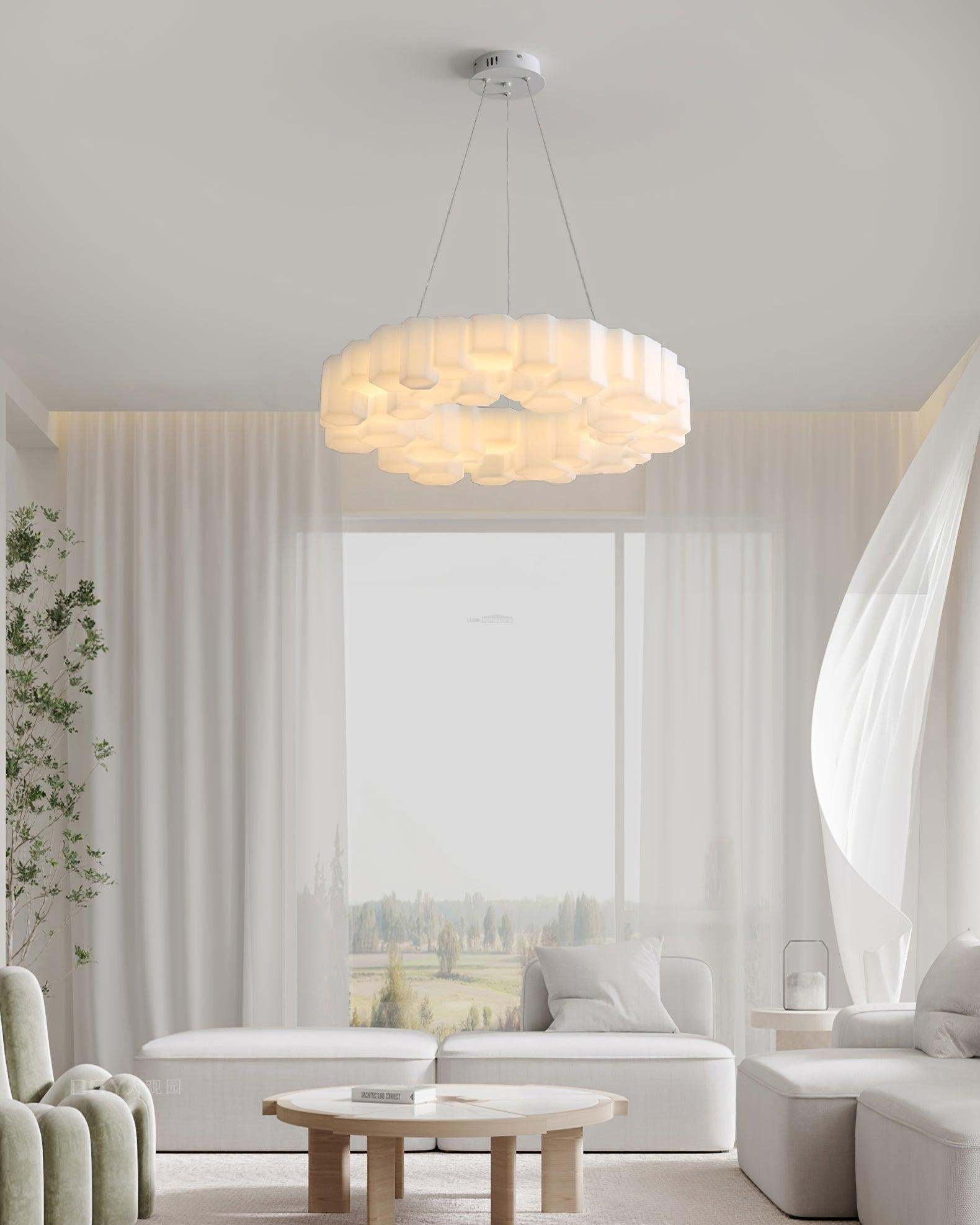 Honeycomb Chandelier ∅ 26.7″-Sylvia Space