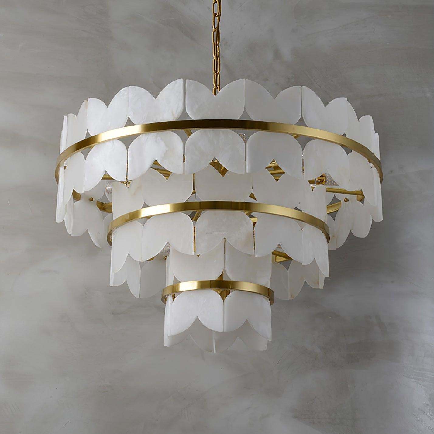 Alabaster Cloudscape Chandelier with 1/2 layer-Sylvia Space