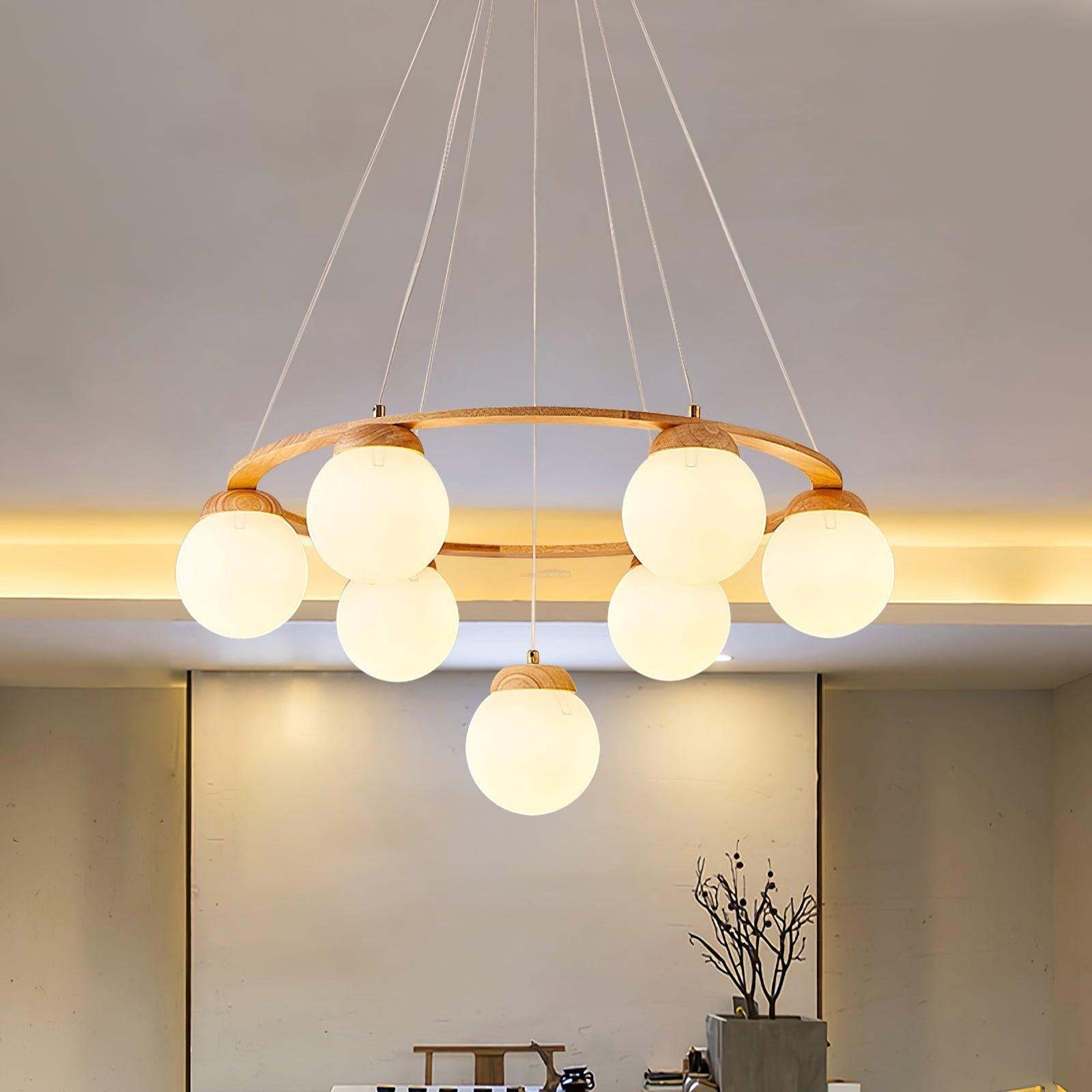 Nuura Miira Wooden Chandelier-Sylvia Space