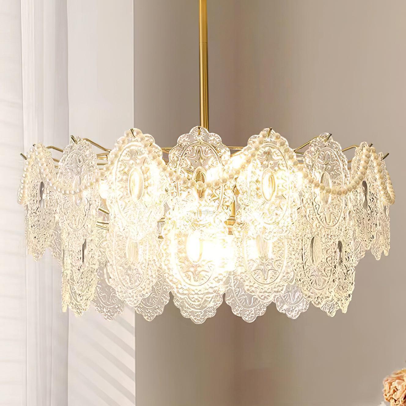 Wave Pearl Style Chandelier-Sylvia Space